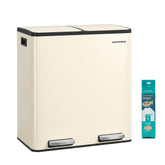 SONGMICS front view showing sleek stainless steel design and dual compartments for tidy kitchens