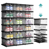 SONGMICS front view of 6-tier shoe boxes showing neat storage and easy visibility