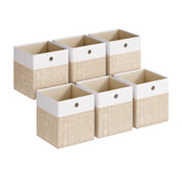 SONGMICS front view of six storage cubes neatly arranged and showing color contrast for stylish organization