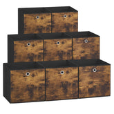 SONGMICS front view of 8-pack cubes showing neat shelving and organized look