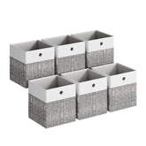 SONGMICS front view of six storage cubes showing neat shelf benefit