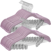 SONGMICS front view of 30-pack velvet hangers showing uniform slim design benefit
