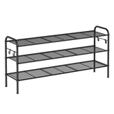 SONGMICS front view showing full rack and benefits of compact storage
