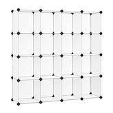 SONGMICS front view of 16-cube shelf showing organized storage benefit