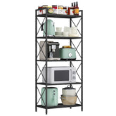 SONGMICS front view of 5-tier steel rack showing compact footprint and sturdy storage