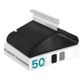 SONGMICS 50-pack front view showing neat uniform hangers and space saving