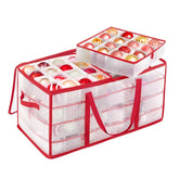 SONGMICS front view showing cherry red trim and festive perforations protecting ornaments