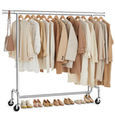 SONGMICS clothes rack front view showing sturdy frame and ample hanging space