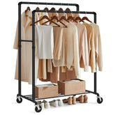 SONGMICS front view of double-rod rack showing capacity and organization benefit