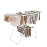 SONGMICS front view of rack unfolded showing large drying area and organization benefit