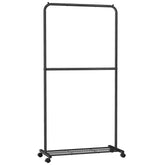 SONGMICS front view of garment rack showing organized clothes and stability