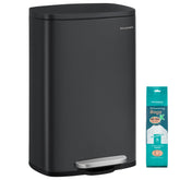 SONGMICS front view stainless steel bin shows sleek design and space-saving benefit