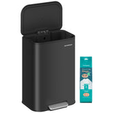 SONGMICS front view of stainless steel can showing sleek profile and tidy look