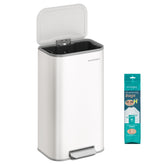 SONGMICS front view showing sleek stainless steel and compact footprint benefit tidy spaces