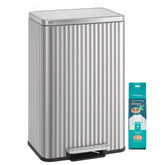 SONGMICS front view stainless steel bin showing elegant look and easy placement