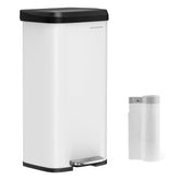 SONGMICS front view white and black steel can shows sleek kitchen fit