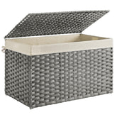 SONGMICS front view with lid showing tidy storage benefit