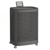 SONGMICS front view of slim laundry hamper showing tidy storage benefit