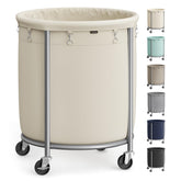 SONGMICS front view of laundry basket showing large capacity and mobility