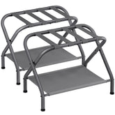 SONGMICS front view of luggage rack showing slate gray finish and stability