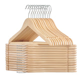 SONGMICS front view of 24-maple hangers showing neat uniform closet benefit