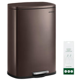 SONGMICS trash can front view showing stainless steel finish for modern kitchens
