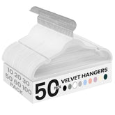 SONGMICS front pack of 50 velvet hangers for organized closets