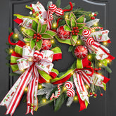 Soomeir front door wreath adding festive curb appeal