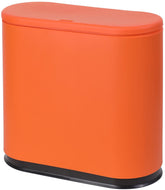 Sooyee front view of orange trash can showing compact design and neat storage