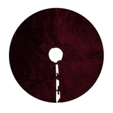 Sophia-Art maroon velvet tree skirt front view shows elegant holiday base