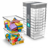 Sorbus clear bin front packaging showing eight stackable containers for easy visibility