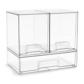 Sorbus clear drawers front view shows sleek packaging and storage benefit
