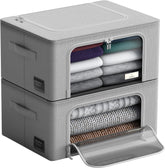 Sorbus front view of gray bin showing clear window and neat storage benefits