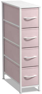 Sorbus front view of pink 4-drawer dresser showing compact storage and neat design