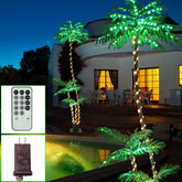 SOSHOT front view of illuminated palm tree creating tropical ambiance