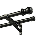 SOUMNS front view of double curtain rod kit showing full hardware and finish