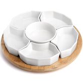 SOUJOY front view assembled serving tray shows neat presentation and easy access