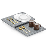 SpaceAid front view of two gray stone drying mats showing modern organization benefit