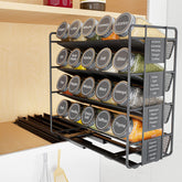 SpaceAid front view of left-facing rack showing neat spice organization and easy access