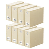 SpaceAid front view of eight beige organizers showing tidy storage benefit