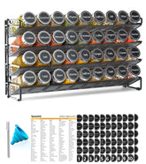 SpaceAid front view of 4-tier rack showing 36 jars and neat organization