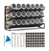 SpaceAid front view of 3-tier rack showing organized jars and quick access