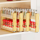 SpaceAid front view showing bamboo rack and organized drawers for neat storage