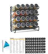 SpaceAid rack front view showing organized tiers and visible jars for quick access