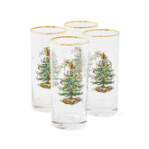 Spode highball front view showing Christmas Tree pattern and elegant look