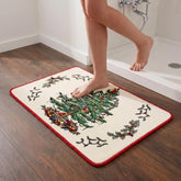 Spode Christmas Tree rug front view showing festive motif and welcoming look