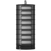 SPONDWILD front view of 9-layer hanging dryer showing stacked trays and hook benefit airflow