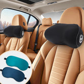 SPRFUFLY front view showing both pillows and included sleep masks for travel comfort