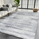 Srugn 8x10 rug front view in grey cream showing full pattern and balance