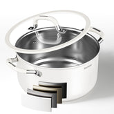 stackbear front view of 6 quart stockpot showing polished exterior and size benefit